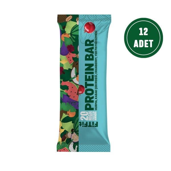 FitFit Protein Bar Yüksek Proteinli, Glutensiz ve Doğal Atıştırmalık 50GR X 12 ADET