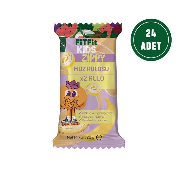 FitFit Kids Banana Fruit Roll Gluten-Free and Natural Fruit Snack 20GR X 20 PIECES