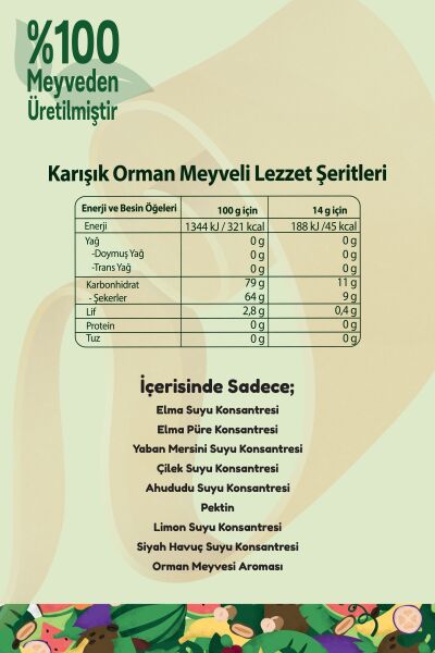 FitFit Orman Meyveli Pestil Glutensiz ve Doğal Meyve Atıştırmalığı 14GR X 6 ADET