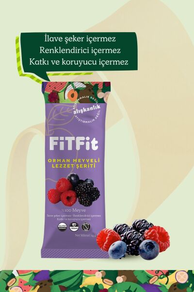 FitFit Orman Meyveli Pestil Glutensiz ve Doğal Meyve Atıştırmalığı 14GR X 6 ADET