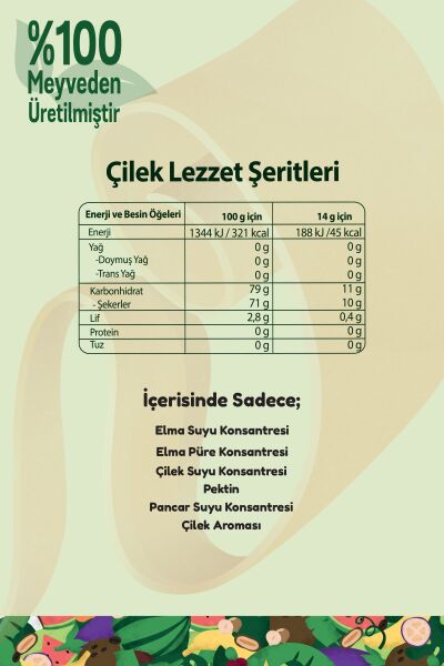 FiTFit Çilek Lezzet Şeriti | Doğal Meyve Pestili Şekersiz Sağlıklı Atıştırmalık 14 gr x 6 Adet