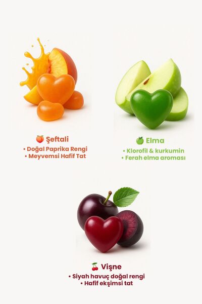 FiTFit Fruit Snacks Şeftali, Elma ve Vişne Meyveli Yumuşak Şeker, Vitaminli Meyve Atıştırmalığı, 22.