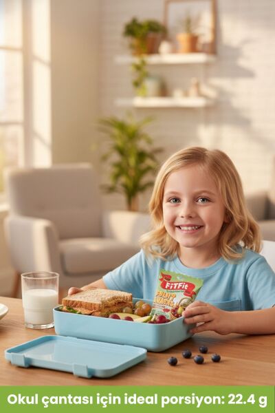 FiTFiT Fruit Snacks Elma Meyveli Yumuşak Şeker - Gerçek Meyve Özlü, Glütensiz ve Vitaminli 22.4g x 3