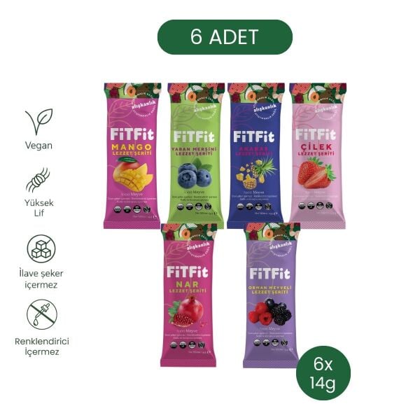 Lezzet Şeriti Mix Paket Meyve Pestili Doğal Meyveli Sağlıklı Atıştırmalık 14g x 6 Adet